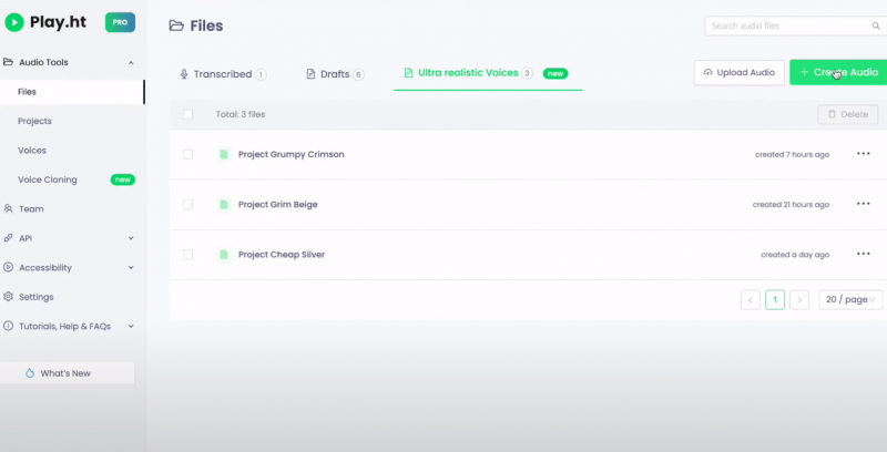 Play.ht Dashboard
